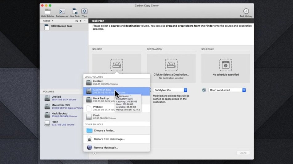 Carbon Copy Cloner — photo 2 Carbon Copy Cloner options, screen 2