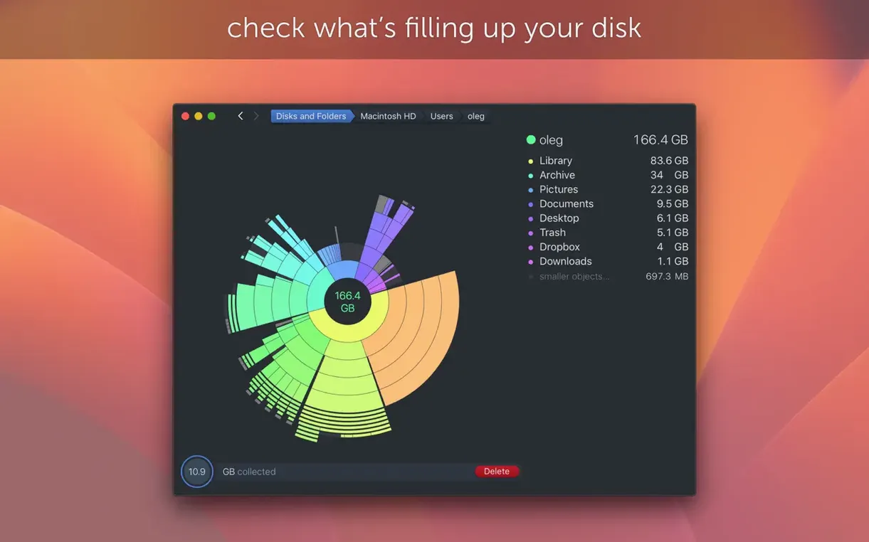 DaisyDisk reel 1 daisydisk mac download: main interface