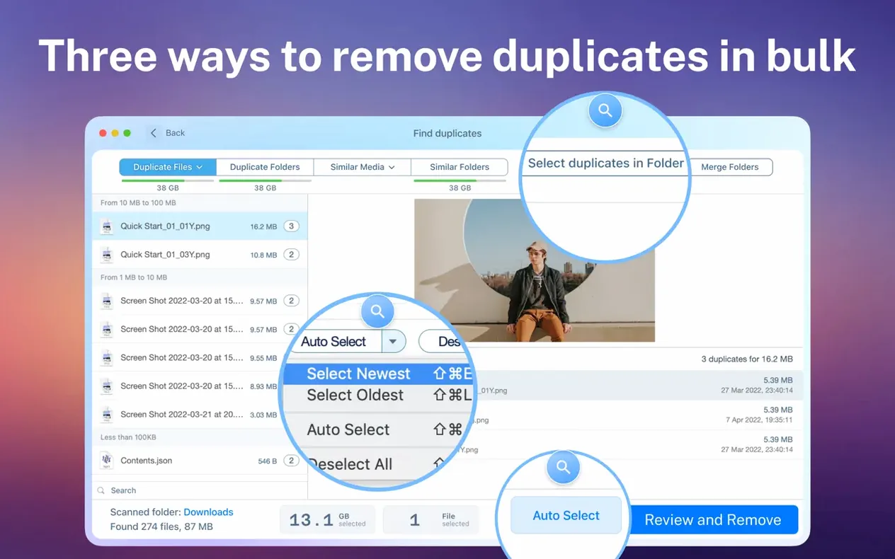 Duplicate File Finder Pro — photo 4 Duplicate File Finder Pro options, screen 4