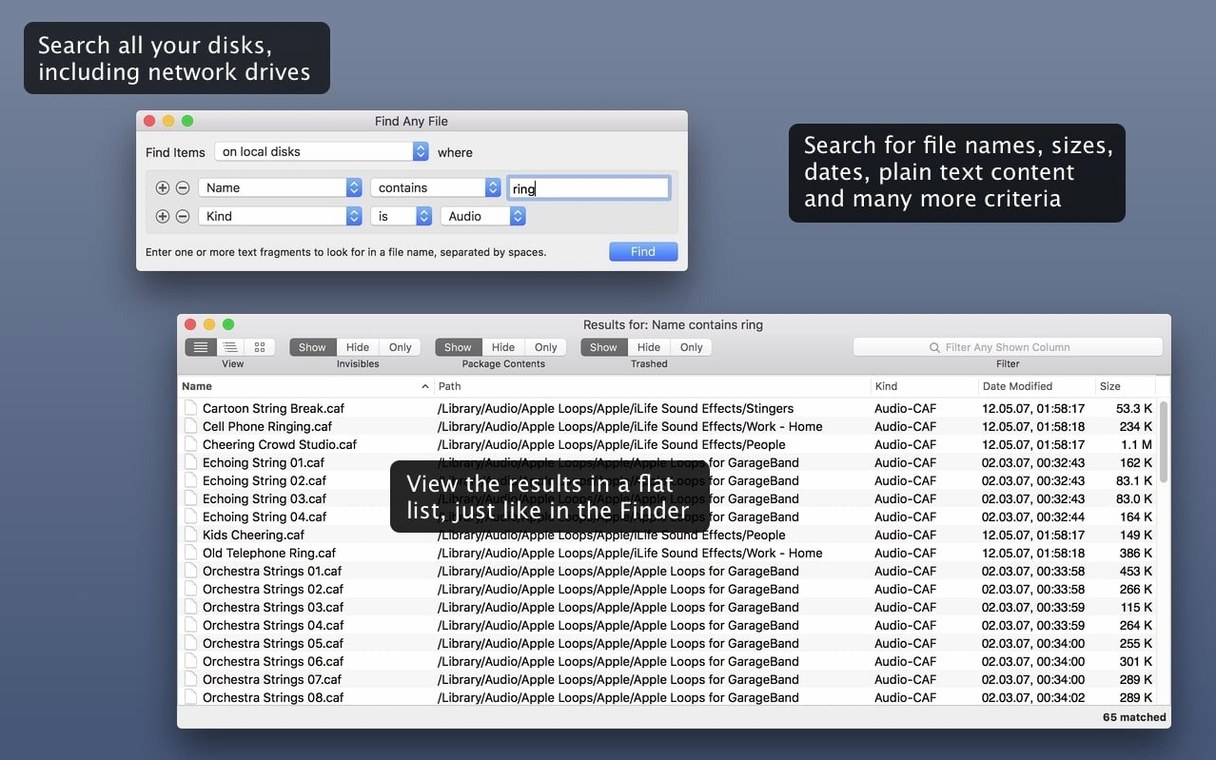 Find Any File — photo 1 findanyfile mac: main interface
