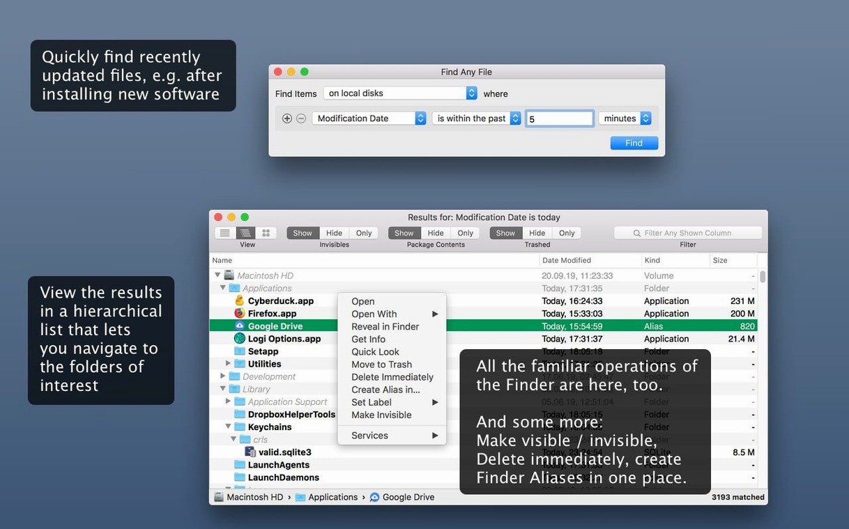 Find Any File — photo 2 Find Any File options, screen 2
