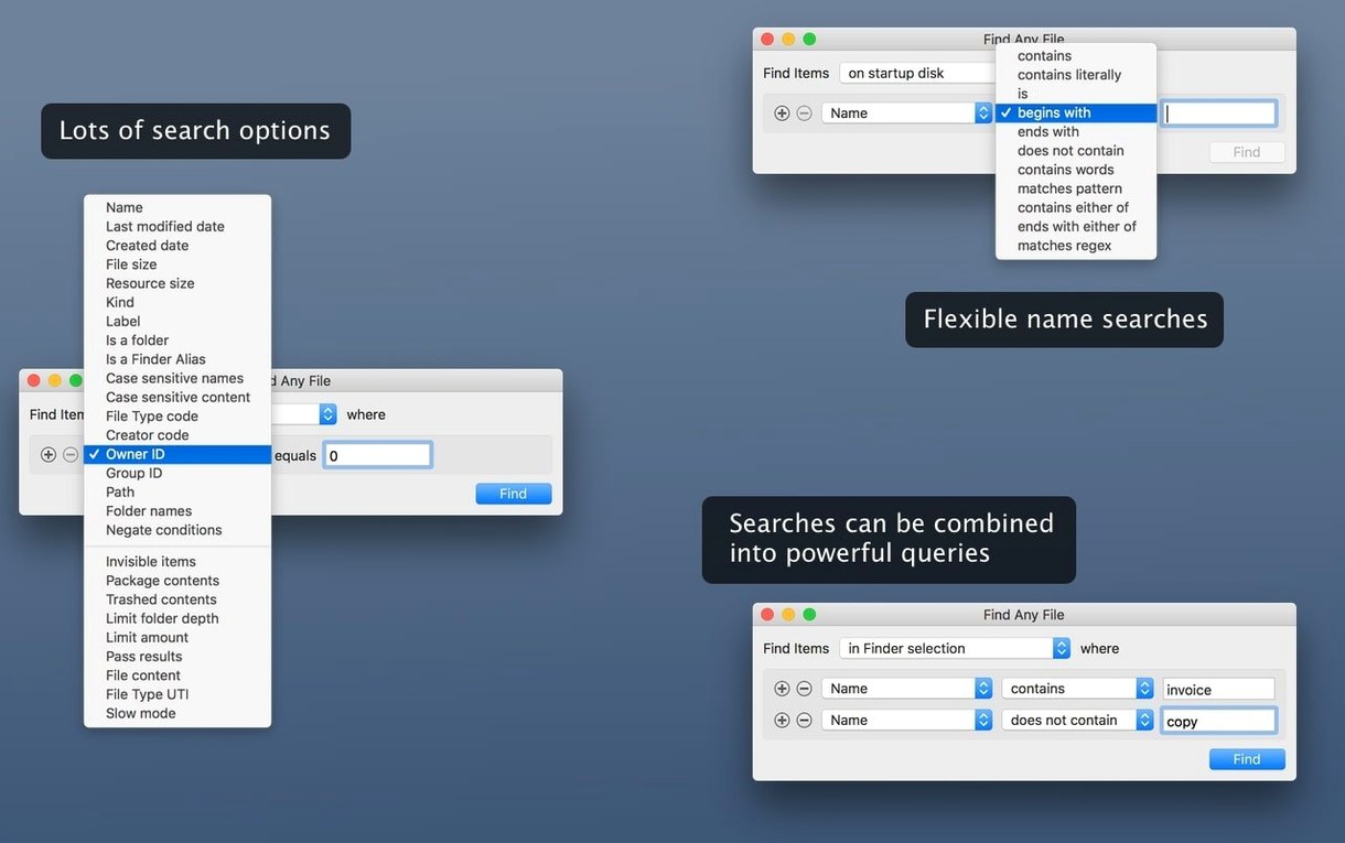 Find Any File — photo 4 Find Any File options, screen 4