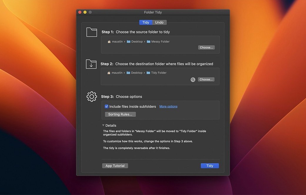 Folder Tidy reel 1 folder tidy crack mac: main interface