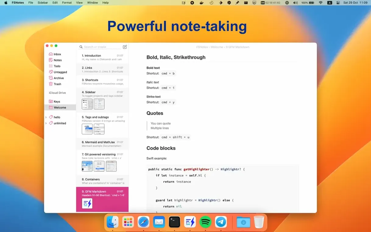 FSNotes — photo 1 fsnotes mac download UI