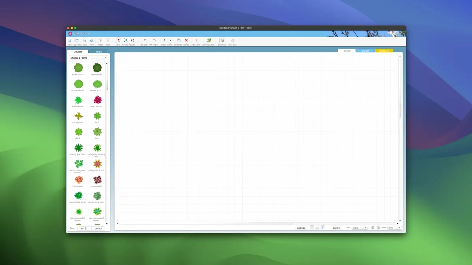Garden Planner reel 1 planner 5d torrent: main interface