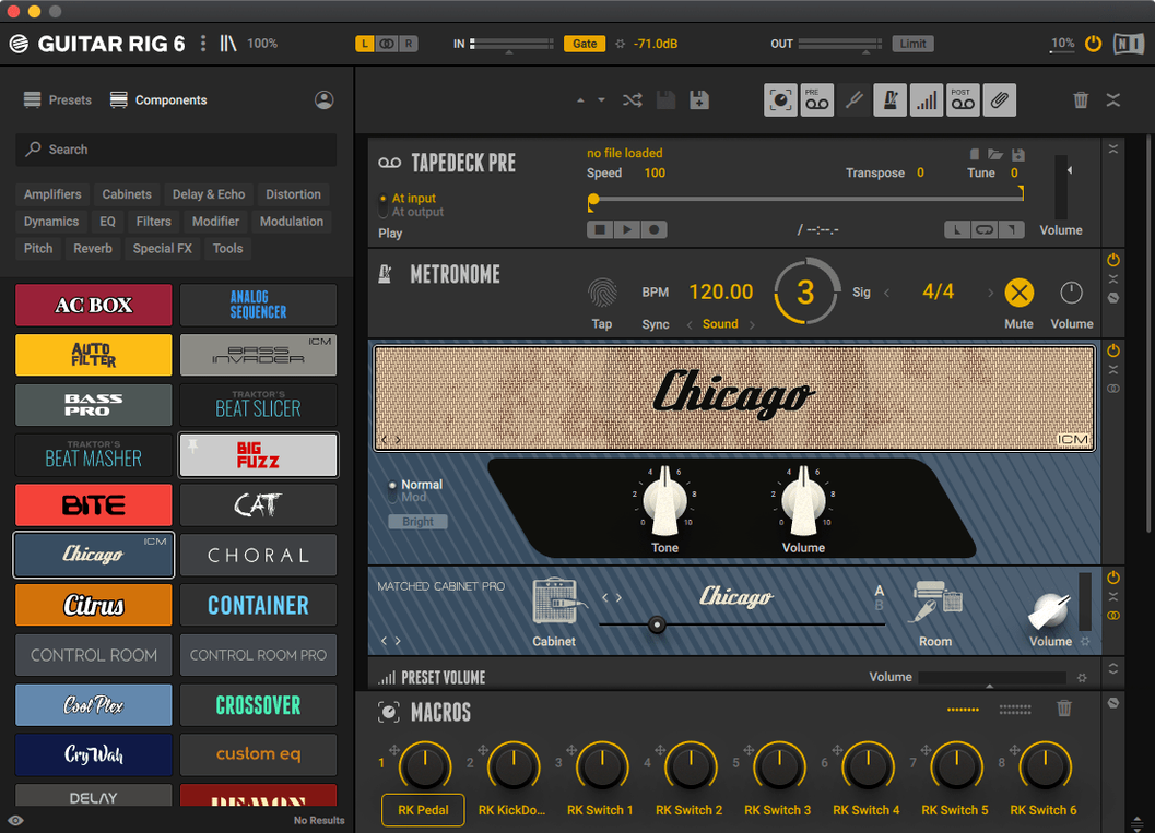 Guitar Rig — photo 1 guitar rig free download: main interface