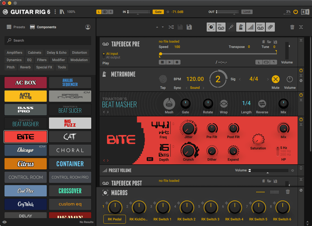 Guitar Rig — photo 2 Guitar Rig options, screen 2