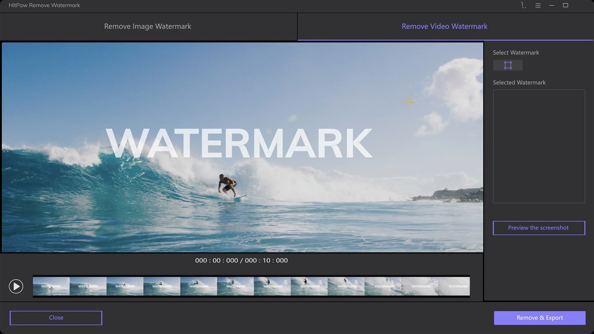 HitPaw Watermark Remover reel 1 adobe cc remover: main interface