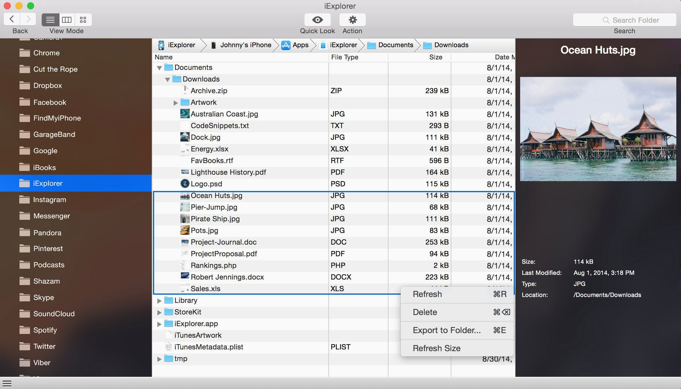 iExplorer — photo 2 iExplorer options, screen 2