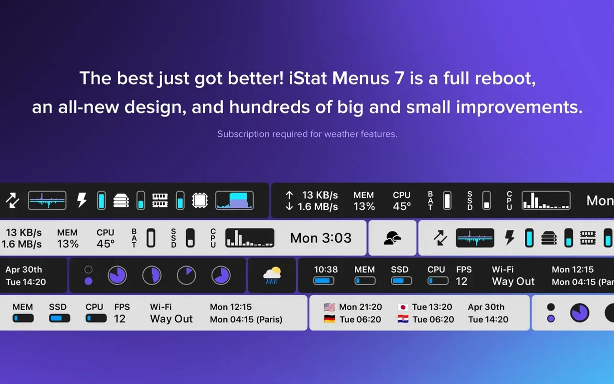 iStat Menus — photo 2 iStat Menus options, screen 2