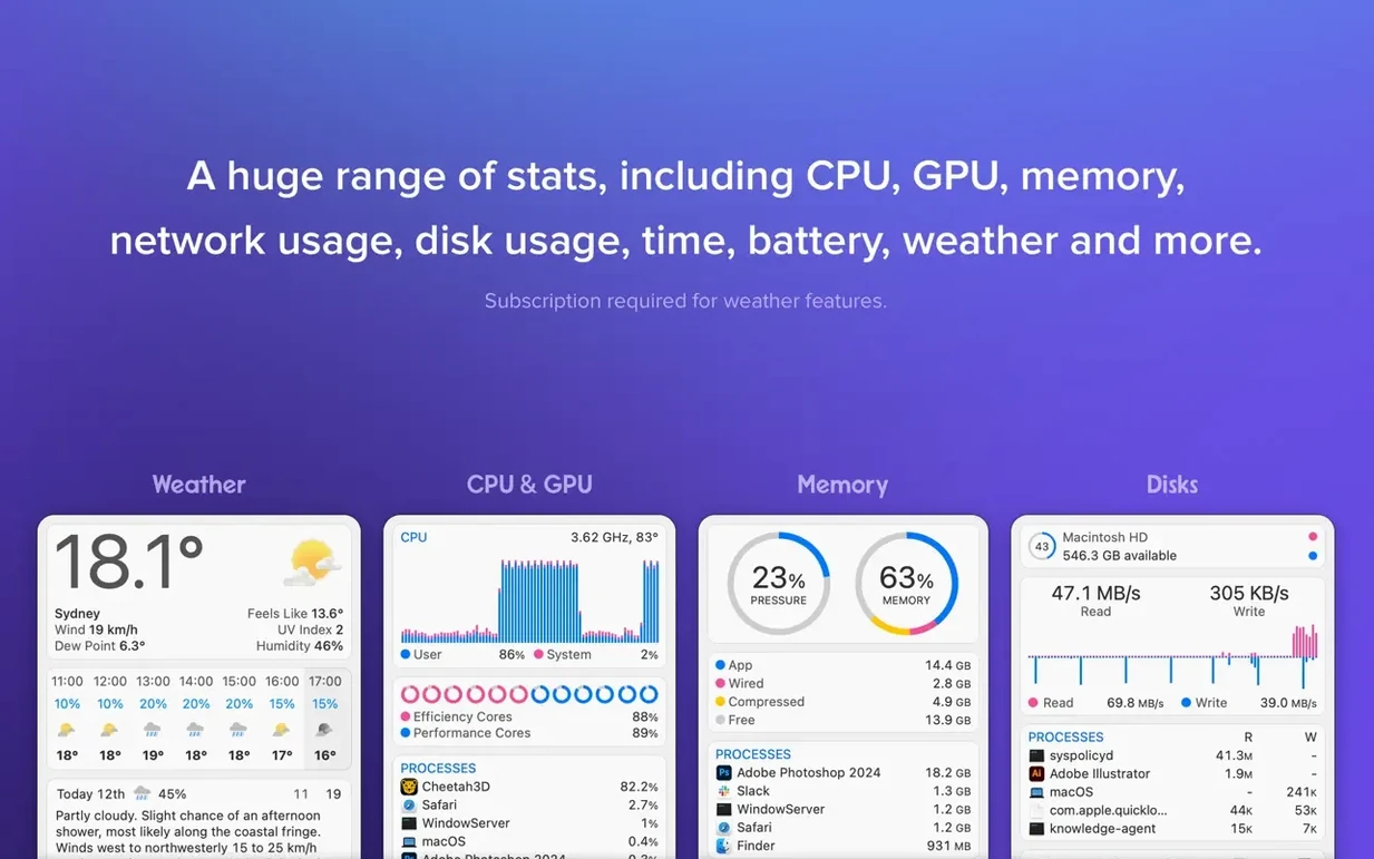 iStat Menus — photo 4 iStat Menus options, screen 4
