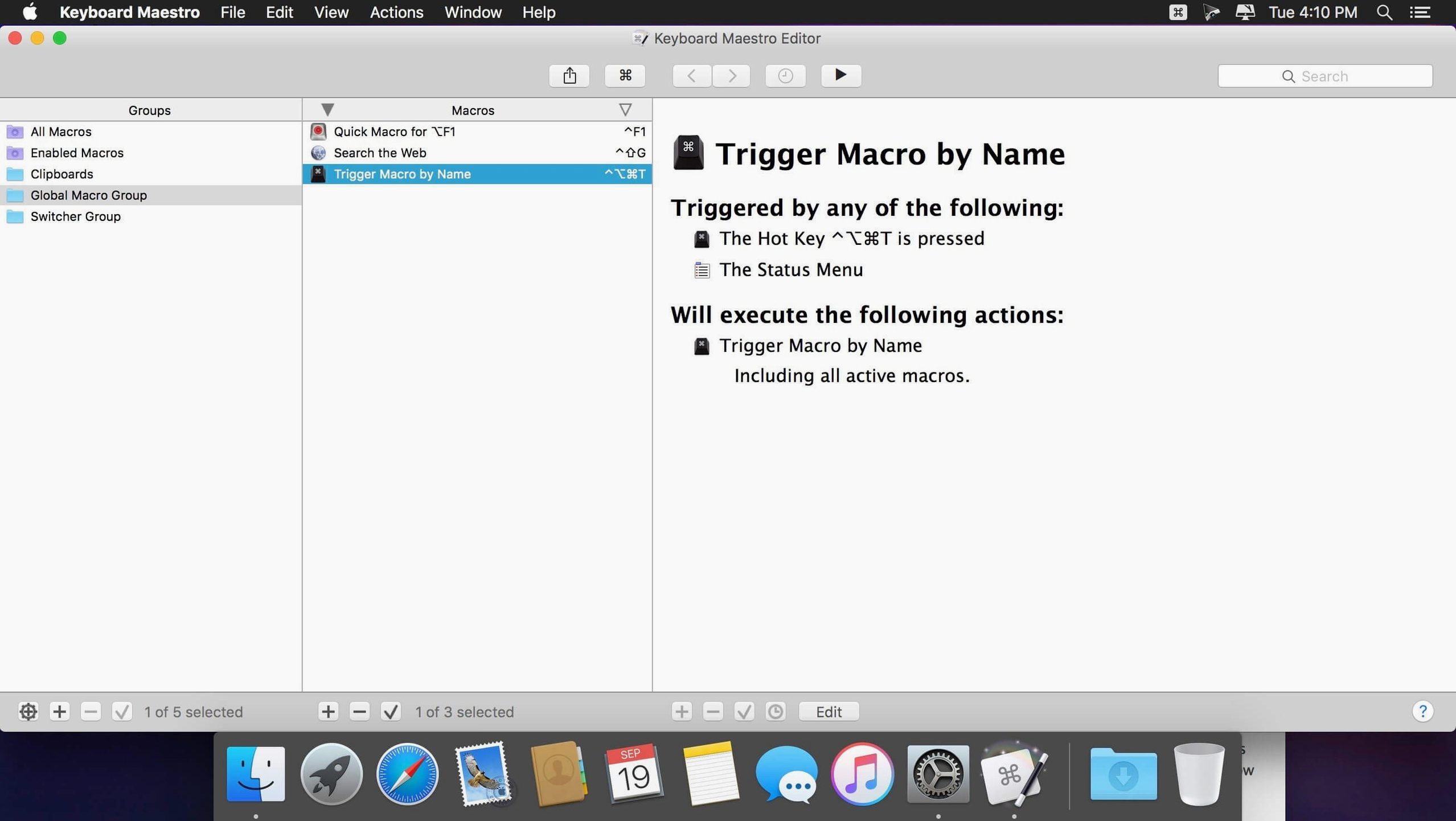 Keyboard Maestro reel 1 keyboard maestro UI