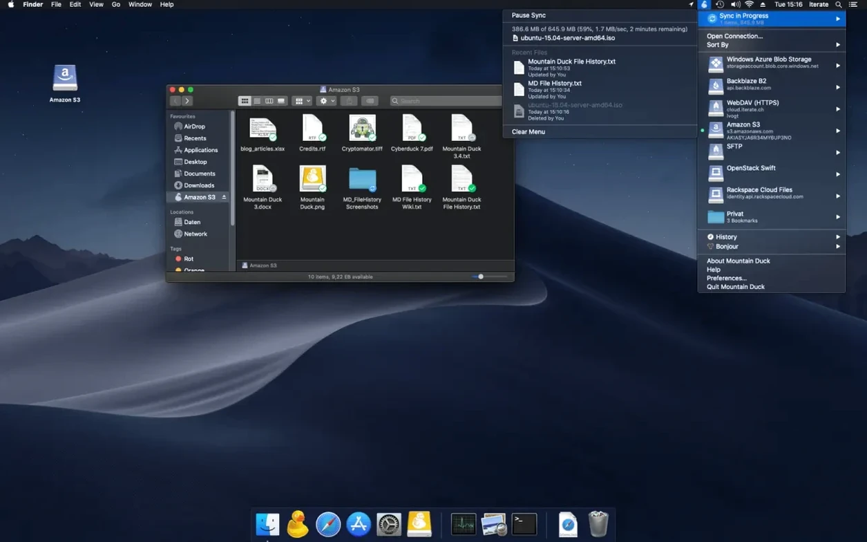 Mountain Duck — photo 1 mountain duck mac: main interface