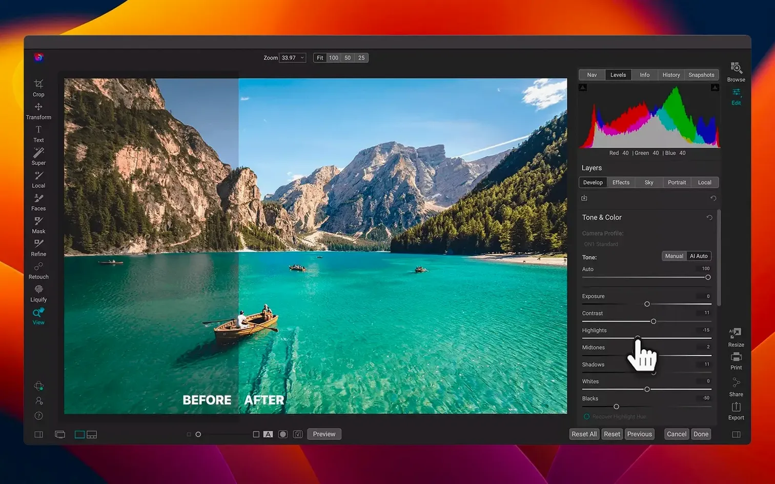 ON1 Photo RAW — photo 3 ON1 Photo RAW options, screen 3