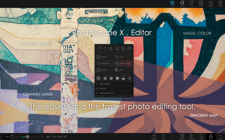 PhotoScape X Pro reel 1 photoscape x apple silicon UI