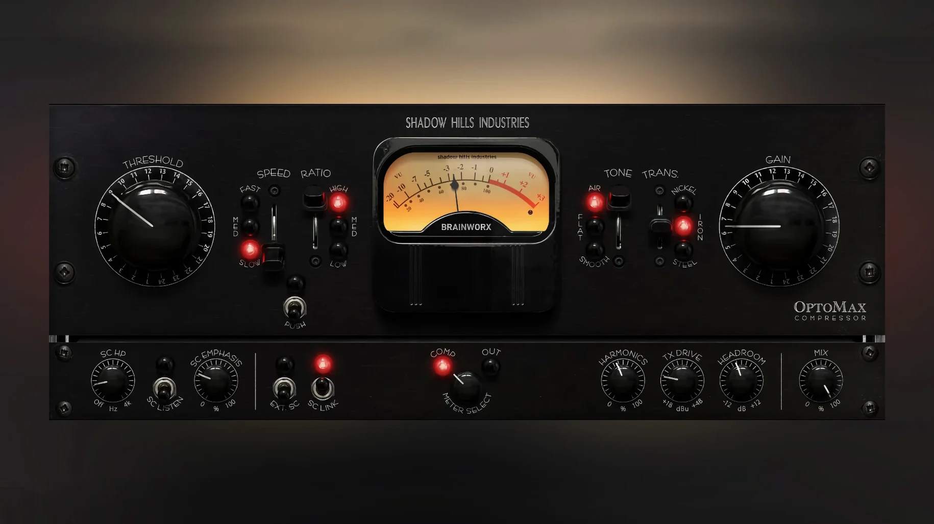 Plugin Alliance Shadow Hills OptoMax reel 1 shadow hills mastering compressor mac: main interface