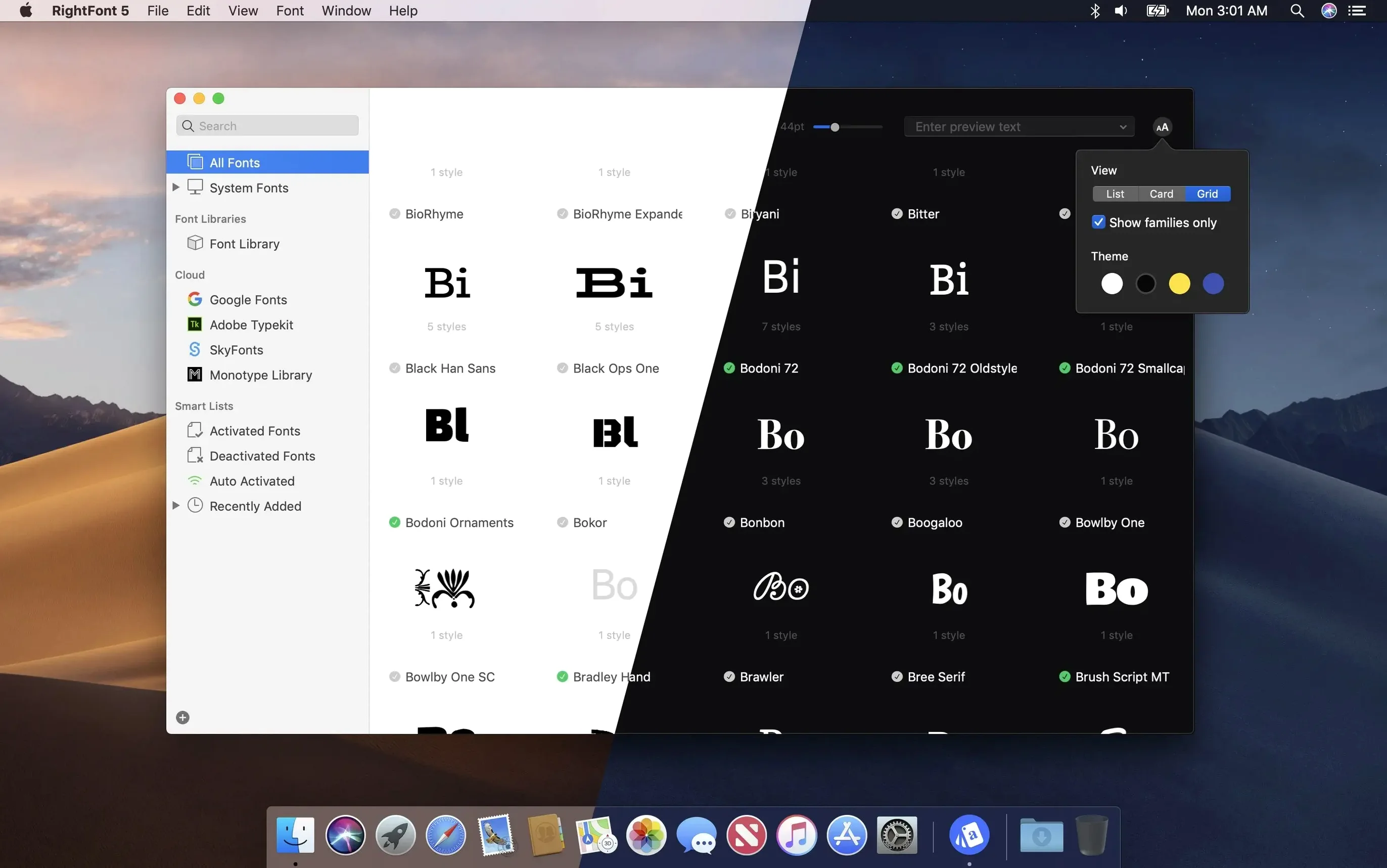 RightFont — photo 1 rightfont: main interface