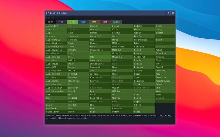 TouchDesigner — photo 4 TouchDesigner options, screen 4