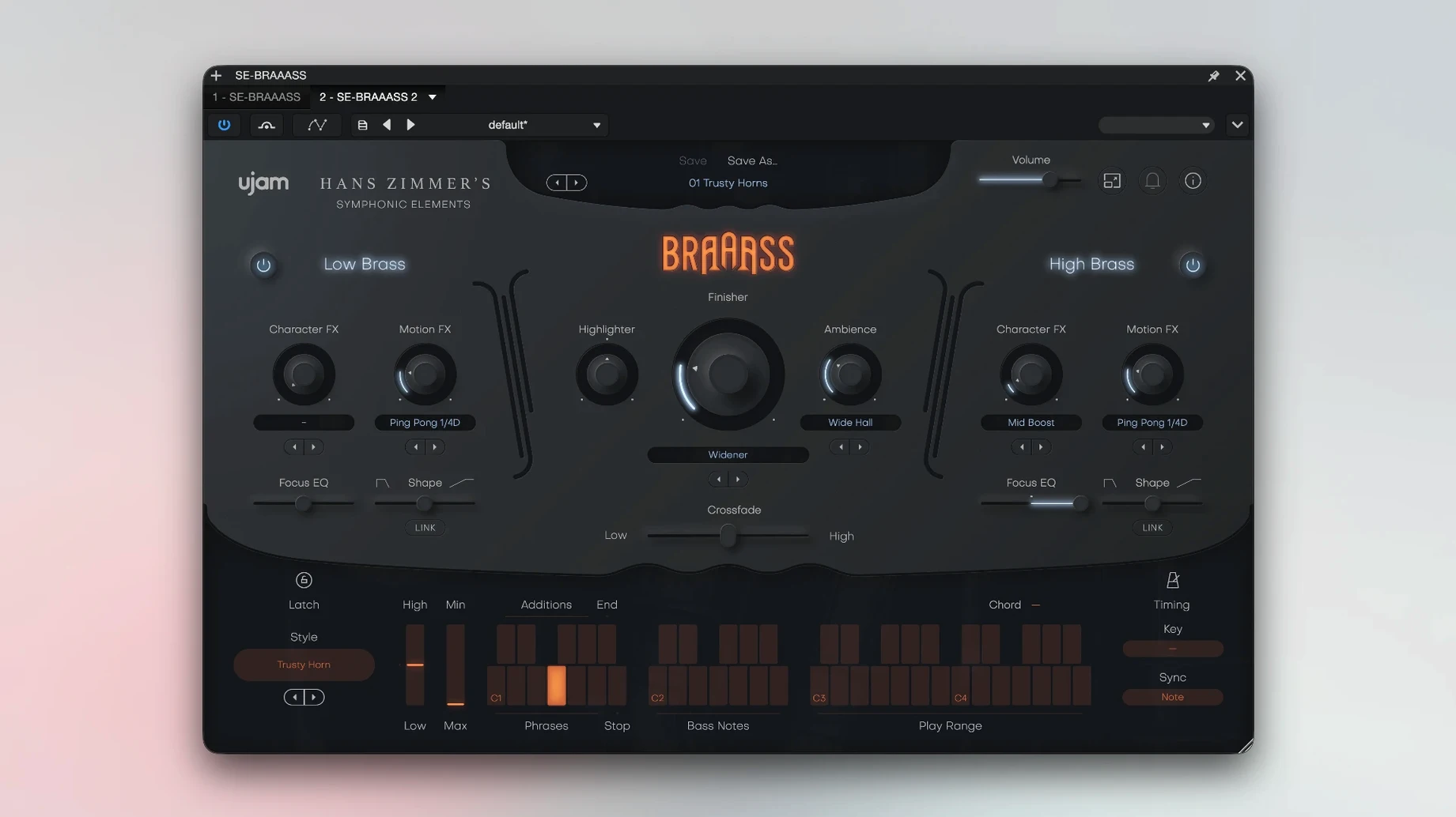 uJAM Symphonic Elements BRAAASS — photo 1 ujam symphonic elements braaass crack mac: main interface