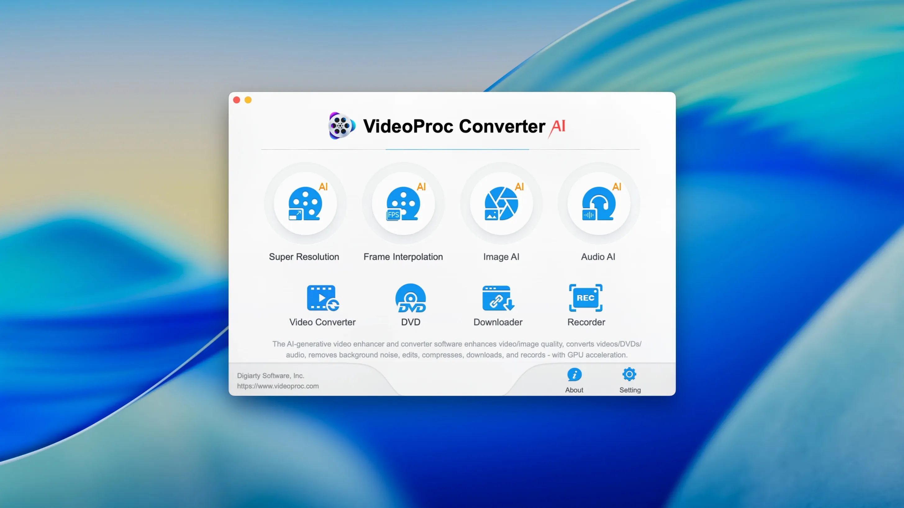 VideoProc Converter AI reel 1 videoproc converter ai: main interface