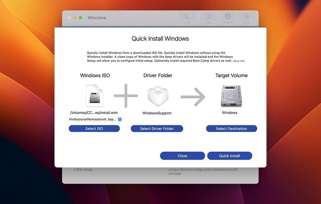 Winclone Pro reel 1 winclone 10 UI