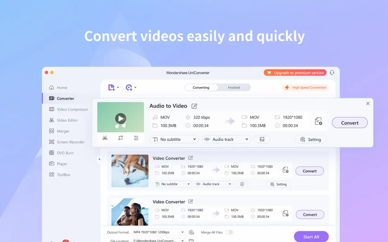Wondershare UniConverter — photo 1 wondershare uniconverter for mac UI